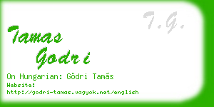 tamas godri business card